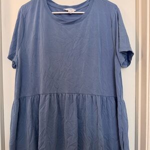 Time and Tru Blue Tunic Top